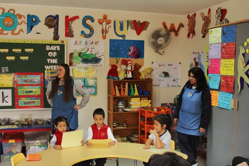Aula de inicial con su maestra