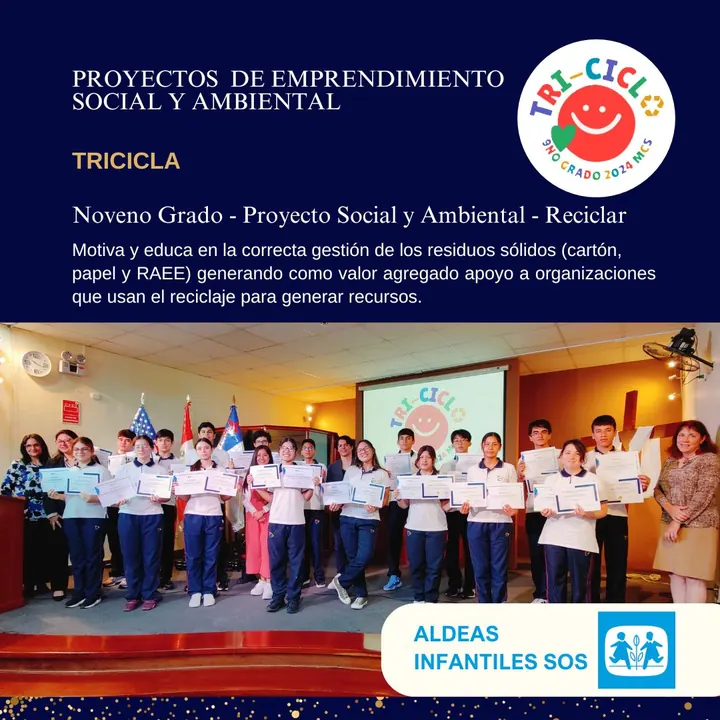Noveno grado, proyecto social y ambiental Reciclar: Tricicla